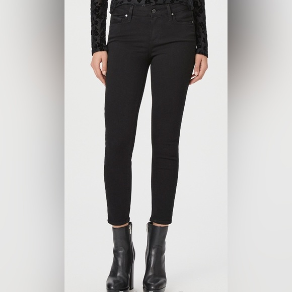 PAIGE Women’s Verdugo Crop Jeans in Black Overdye. - Picture 7 of 10